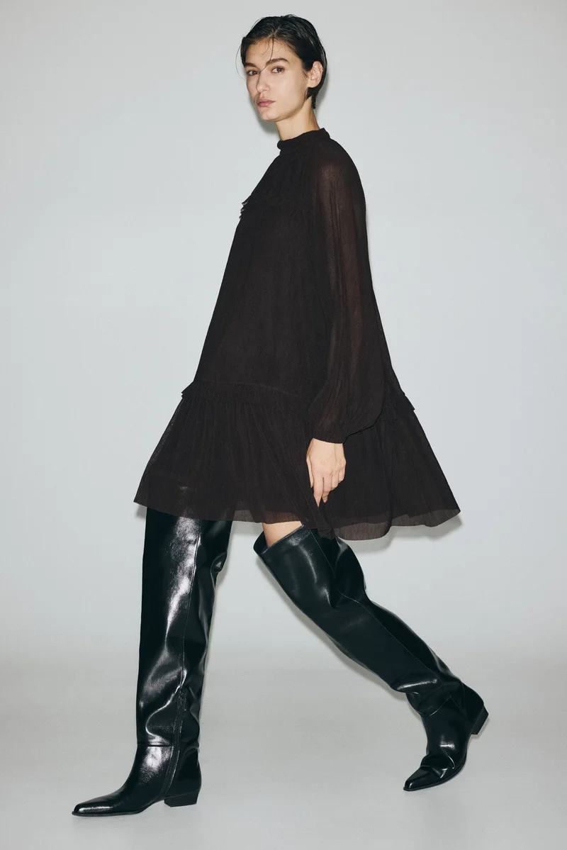 H&M Plissé jersey dress